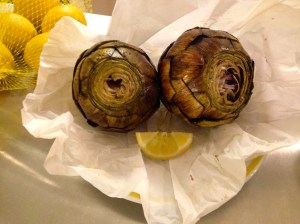 Roasted artichokes make me smile!