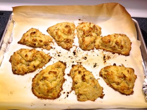 Apricot-ginger scones after baking.